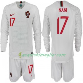 Divisa di Calcio Portogallo NANI 17 Bambino Trasferta Mondiali 2018 Manica Lunga